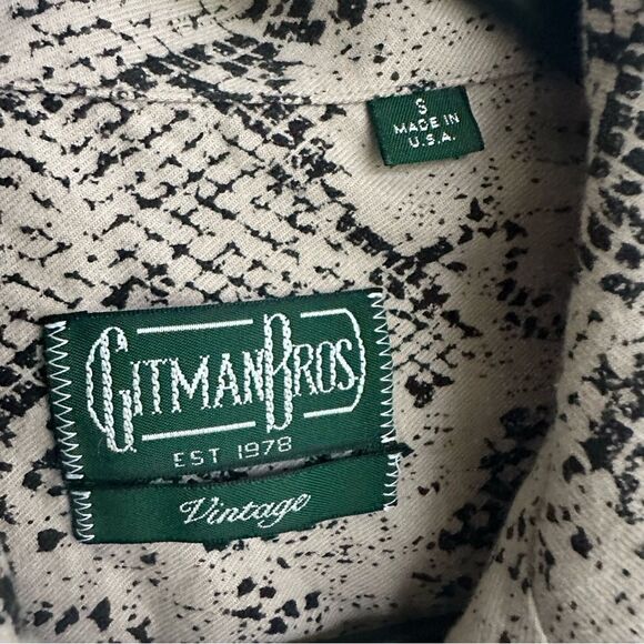 GITMAN BROS Vintage Shirt Men Small Snakeskin Camp - Picture 7 of 8